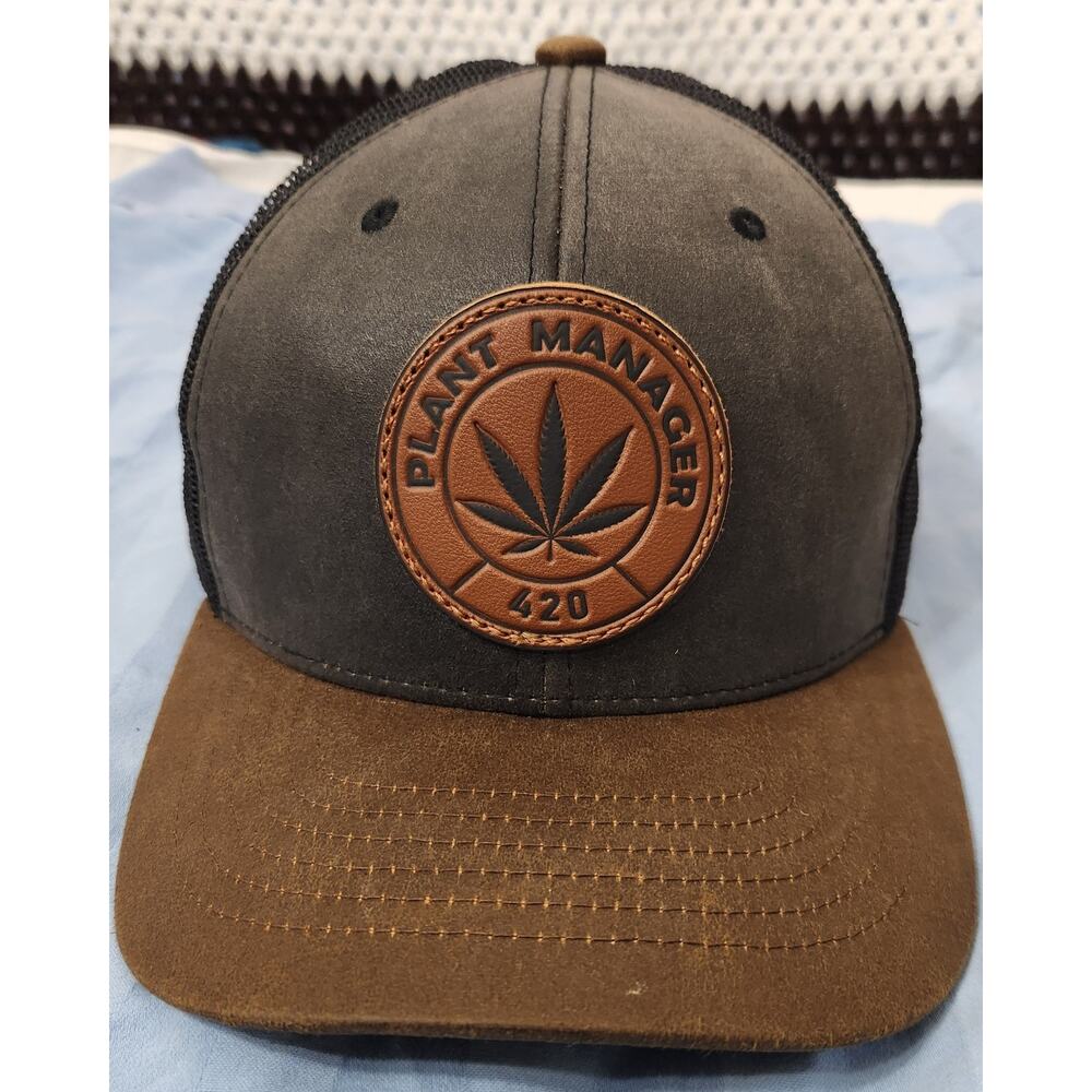 Kamel Brown Black Mesh Back Adjustable Trucker Hat One Size Men's 420 Cannabis